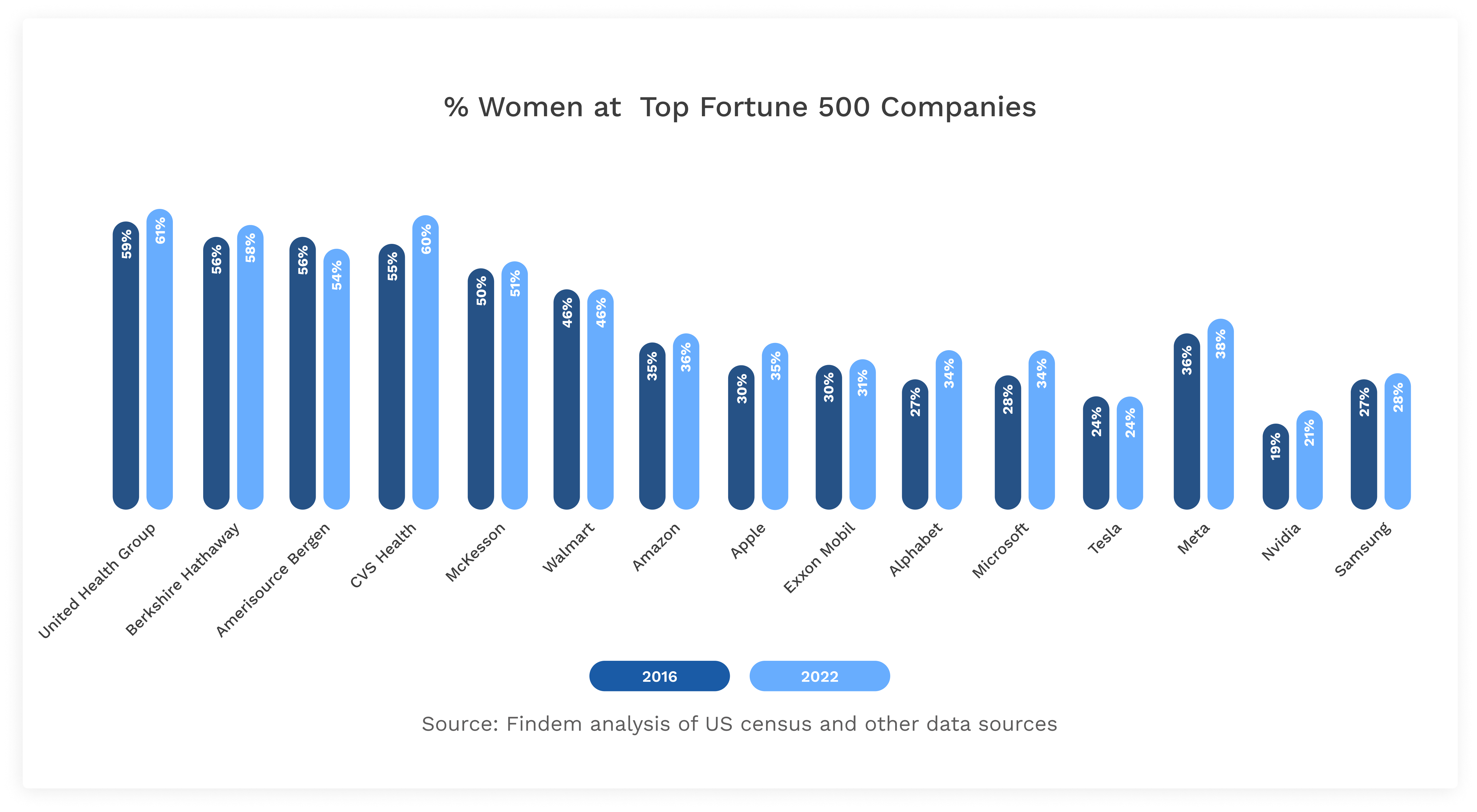Gender Diversity at Top Fortune 500 Companies Findem